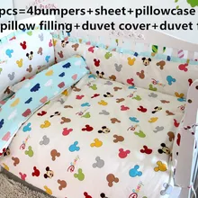 Промо-акция! 6/7/9 шт. мультфильм хлопок Накладка для детской кроватки Детская кроватка комплекты для детской кроватки, Juegos de Sabanas, 120*60/120*70 см