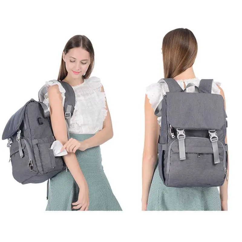 

Waterproof Travel Backpack Stylish Maternity Nappy Bag for Mom and Dad with USB Charging