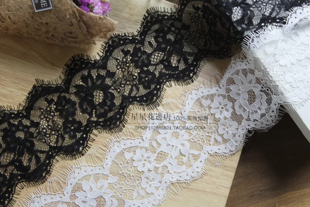 2017 Fashion Eyelash lace Free Shipping 6 M/ Lot Exquisite Jacquard