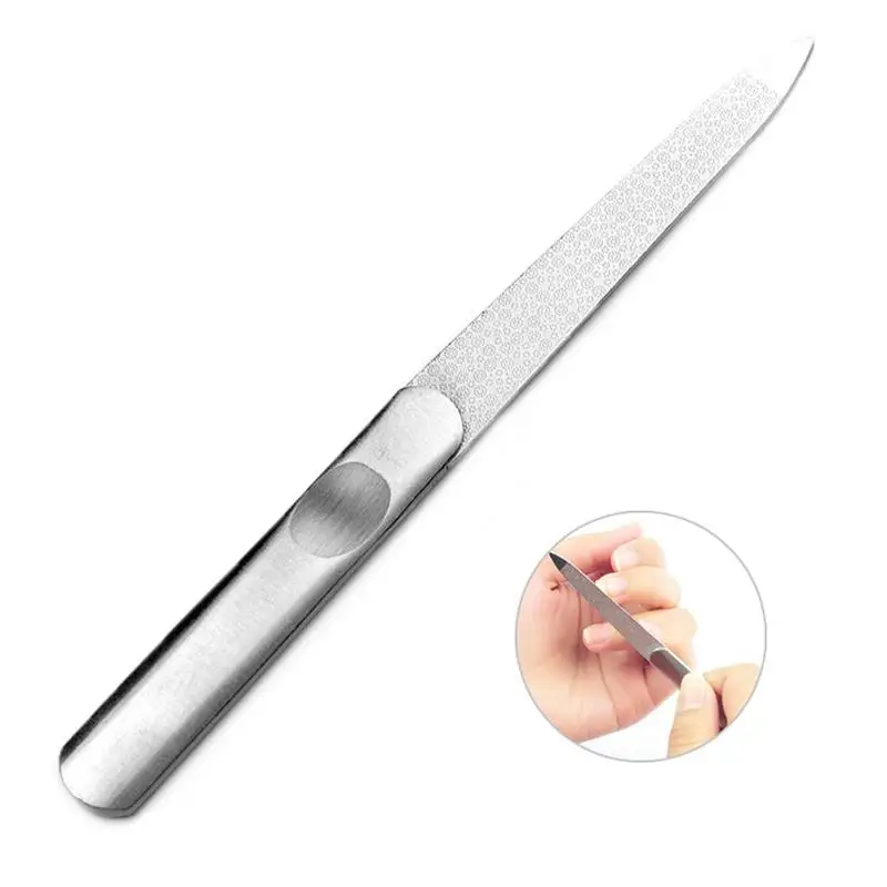

New Portable Stainless Steel Professional Nail File Double Sides Thick Nails Pedicure Manicure Tools 12cm
