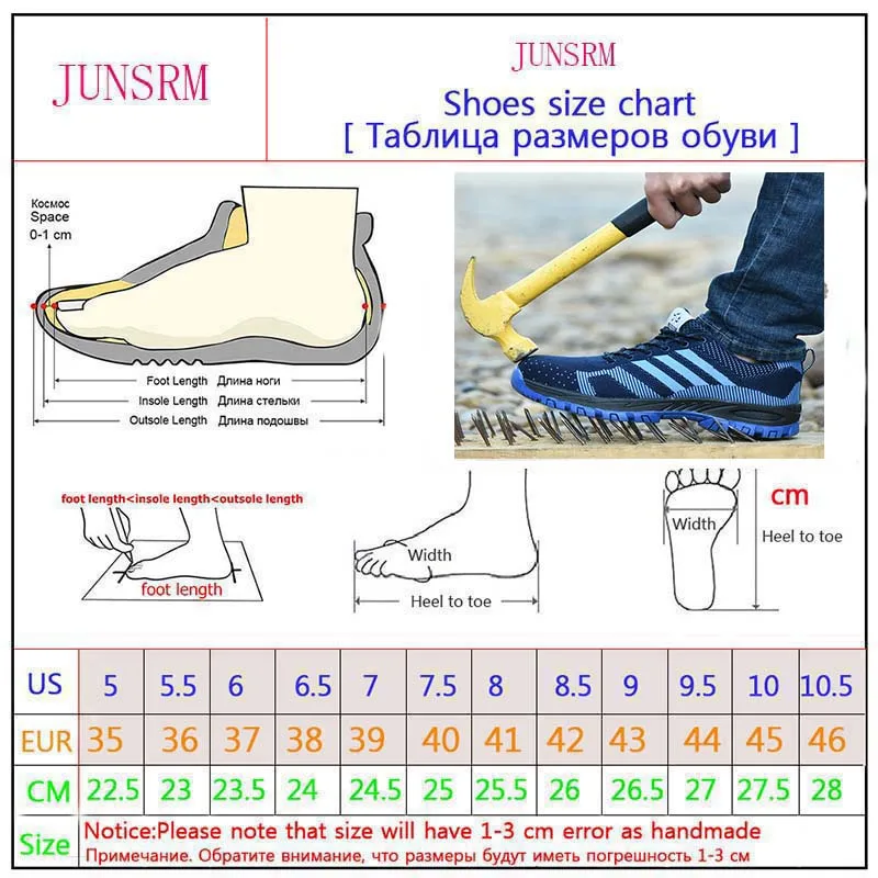 JUNSRM/Новинка, защитная Рабочая обувь со стальным носком, мужские уличные Нескользящие стальные проколы, водонепроницаемые строительные защитные сапоги, обувь
