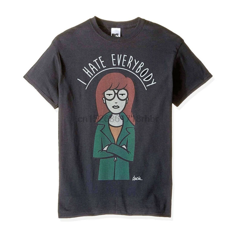 

MTV Daria I Hate Everybody Short Sleeve Gray Crewneck T-Shirt