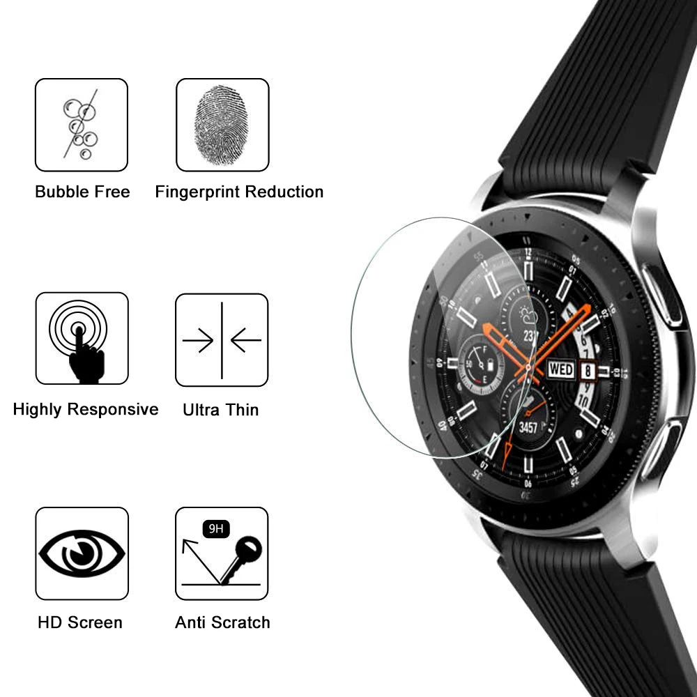 Закаленное стекло твердостью 9H для Samsung Galaxy Watch Band 42 мм 46 SM R810/R800 защита экрана от