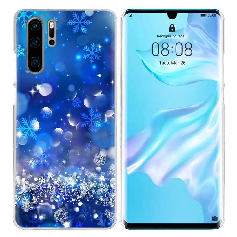 Чехол с рождественской снежинкой для huawei P20 P30 P Smart Nova 4 3i P10 P9 P8 mate 10 20 lite Pro Mini жесткий чехол для телефона из ПК