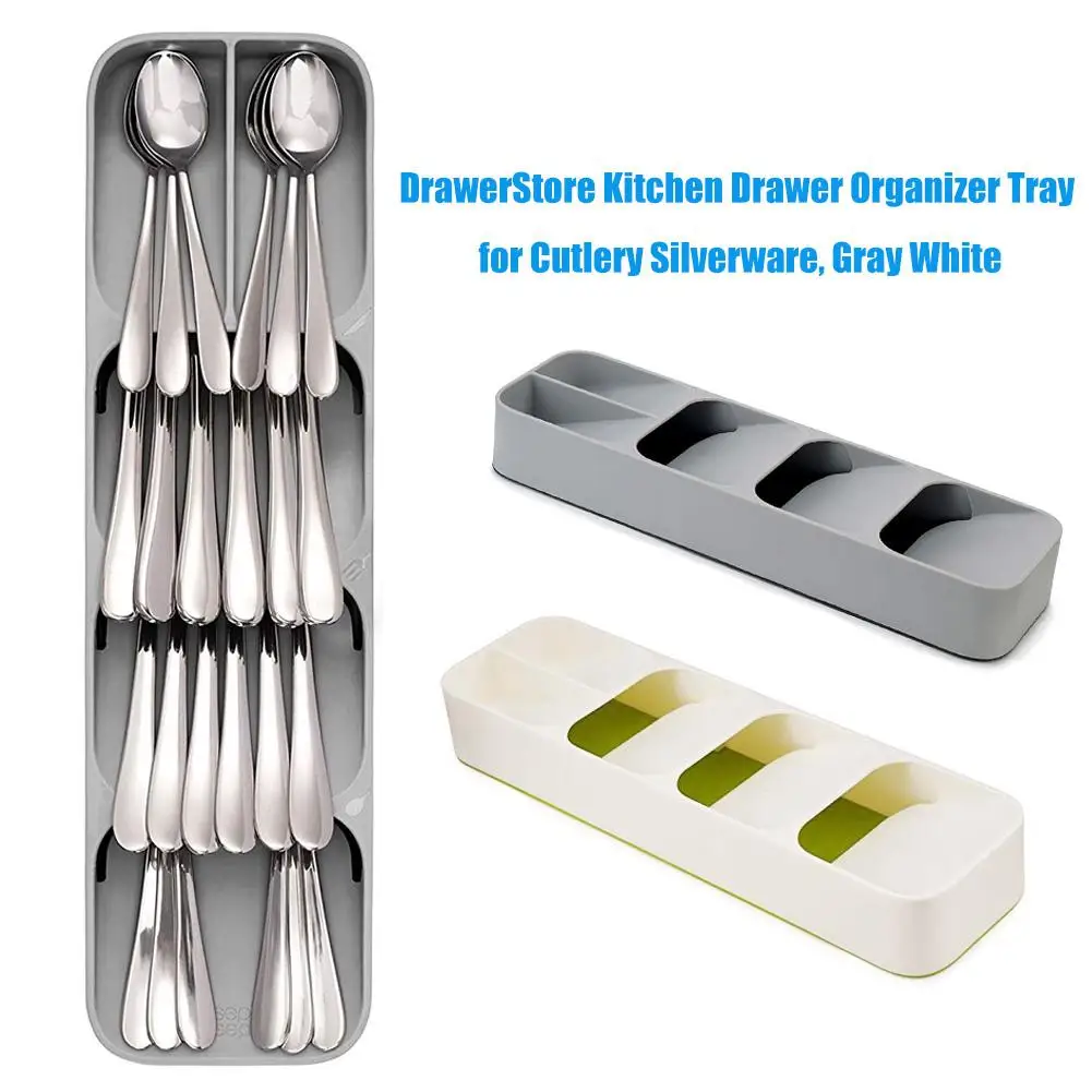 

Kitchen Drawer Stacking Tableware Storage Tray Spoon Knife Fork Holder Container