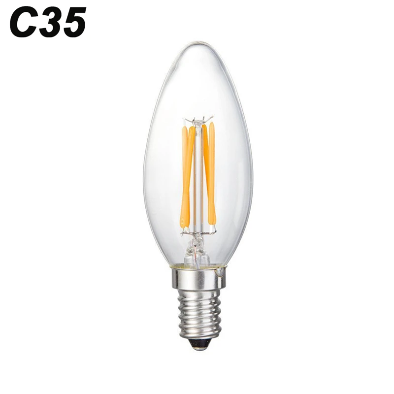 6 шт. E14 брендовый антикварный светодиодный лампочка эдисона C35 220В 2 Вт 4 Лампада де