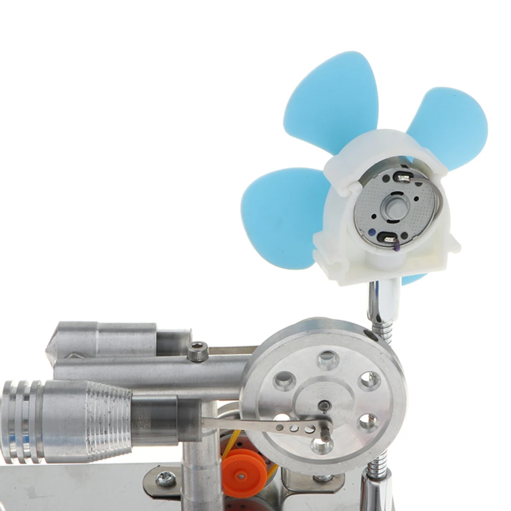DIY Fanner Rotating & LED Lamp Flywheel Stirling Engine Model Motor Power Generator Science Toy