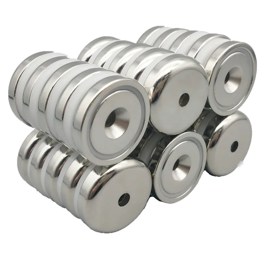 

NdFeB Holding Magnet Pot Dia. 32mm with Countersunk Hole Strong Permanent Neodymium Lifting Magnets for Iron Picking up 12pcs