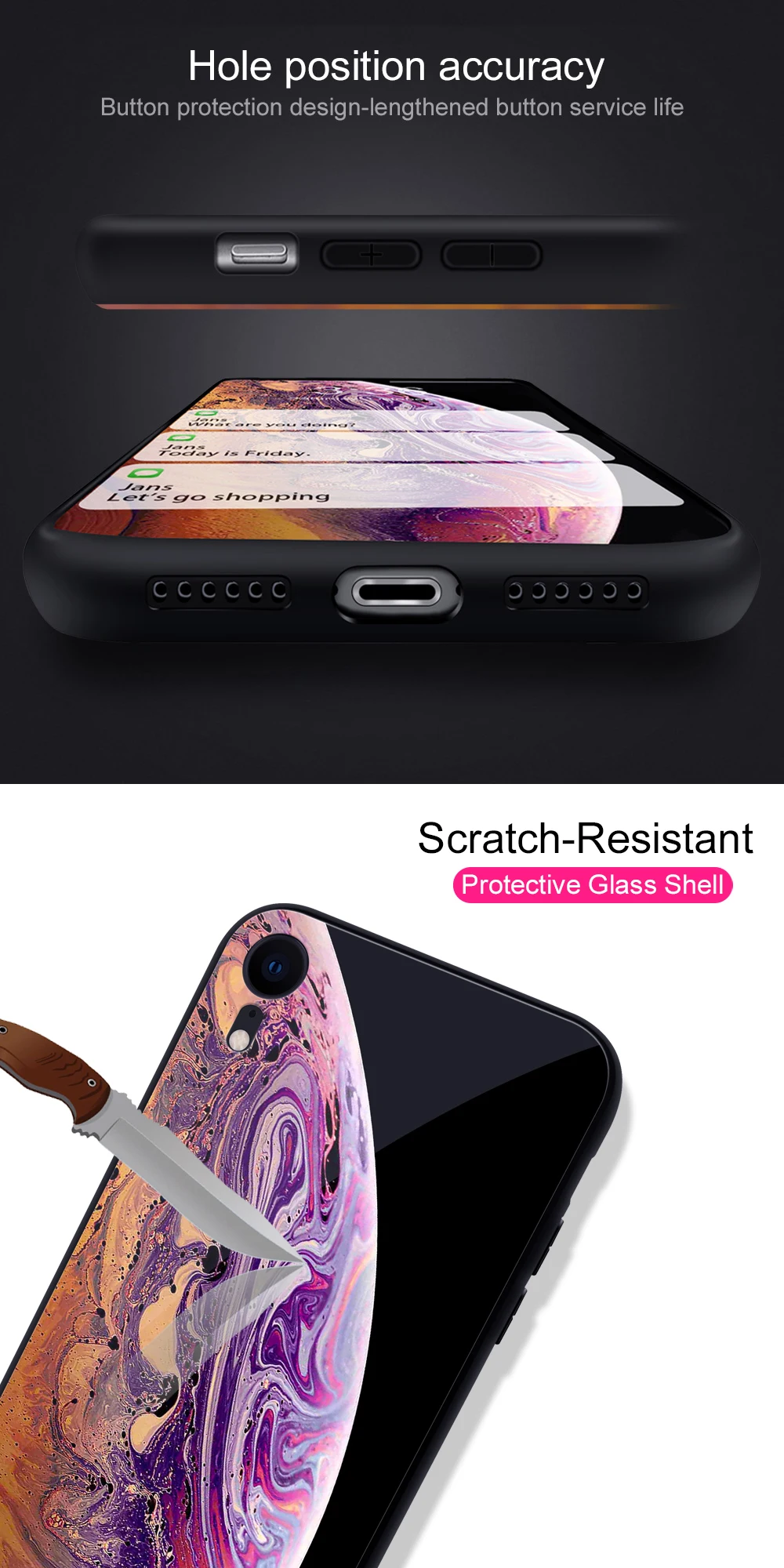 Portefeuille For iPhone XS Max Case Luxury Glitter Silicone Bumper Tempered Glass Back Cover For iPhone XR X S xsmax Accessories (3)