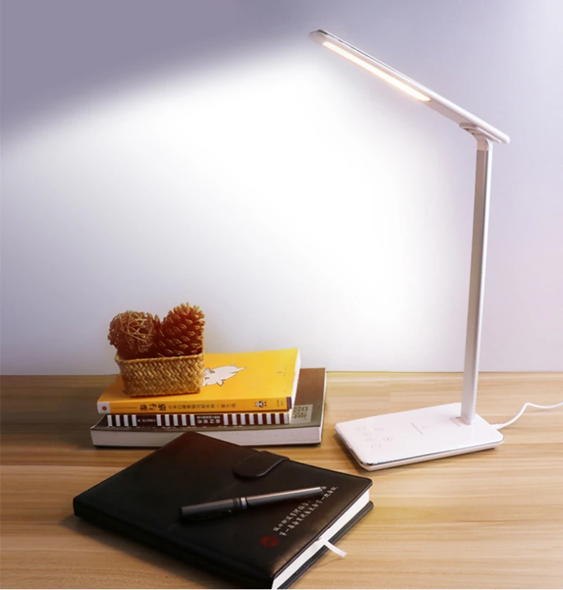 Новый многофункциональный светодиодный настольный светильник складной 4 цвета Температура книга свет мобильный телефон беспроводной