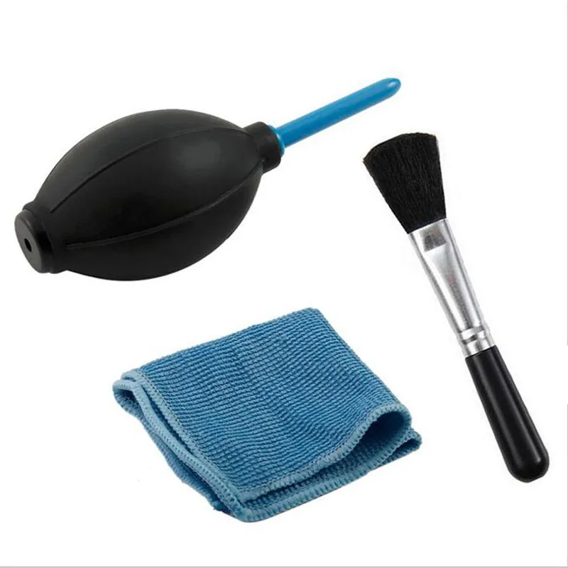 3in1 Dust Cleaner Camera Lens Brush Air Blower Wipes Clean Cloth kit