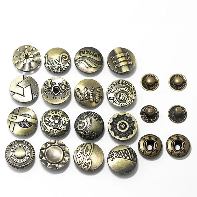 17mm 16Style 10sets Metal Snap Fastener Press Stud Buttons Poppers