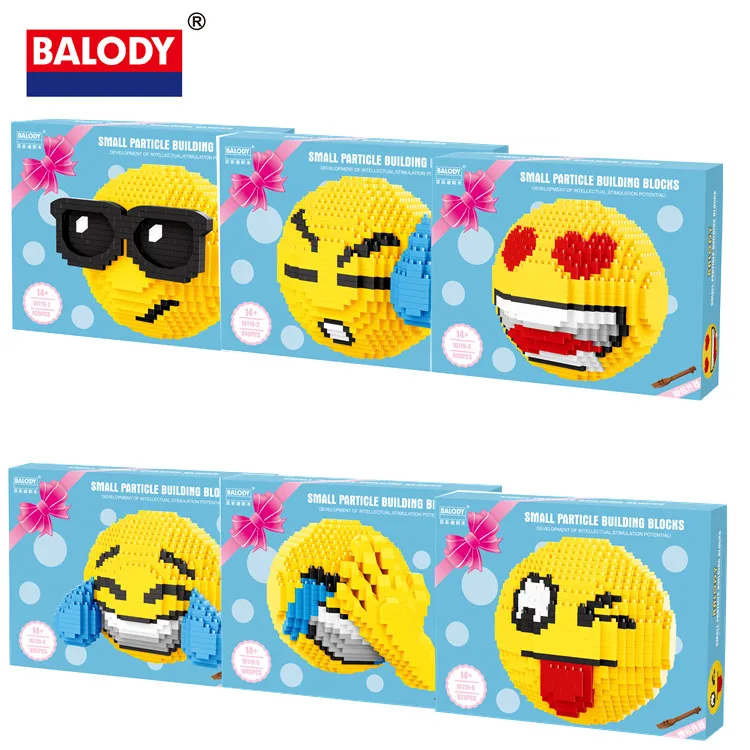 

2019 new Balody Mini Blocks Assembly Cartoon Building toys Anime cute love badly naught Emojis Model Kids Toy for children gifts