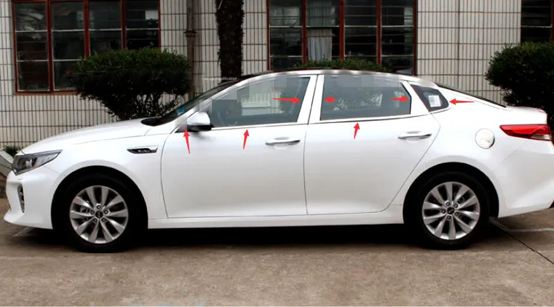 

14pcs Bottom Window Frames Sill +Center Pillars Cover Trim for Kia Optima K5 2016 2017