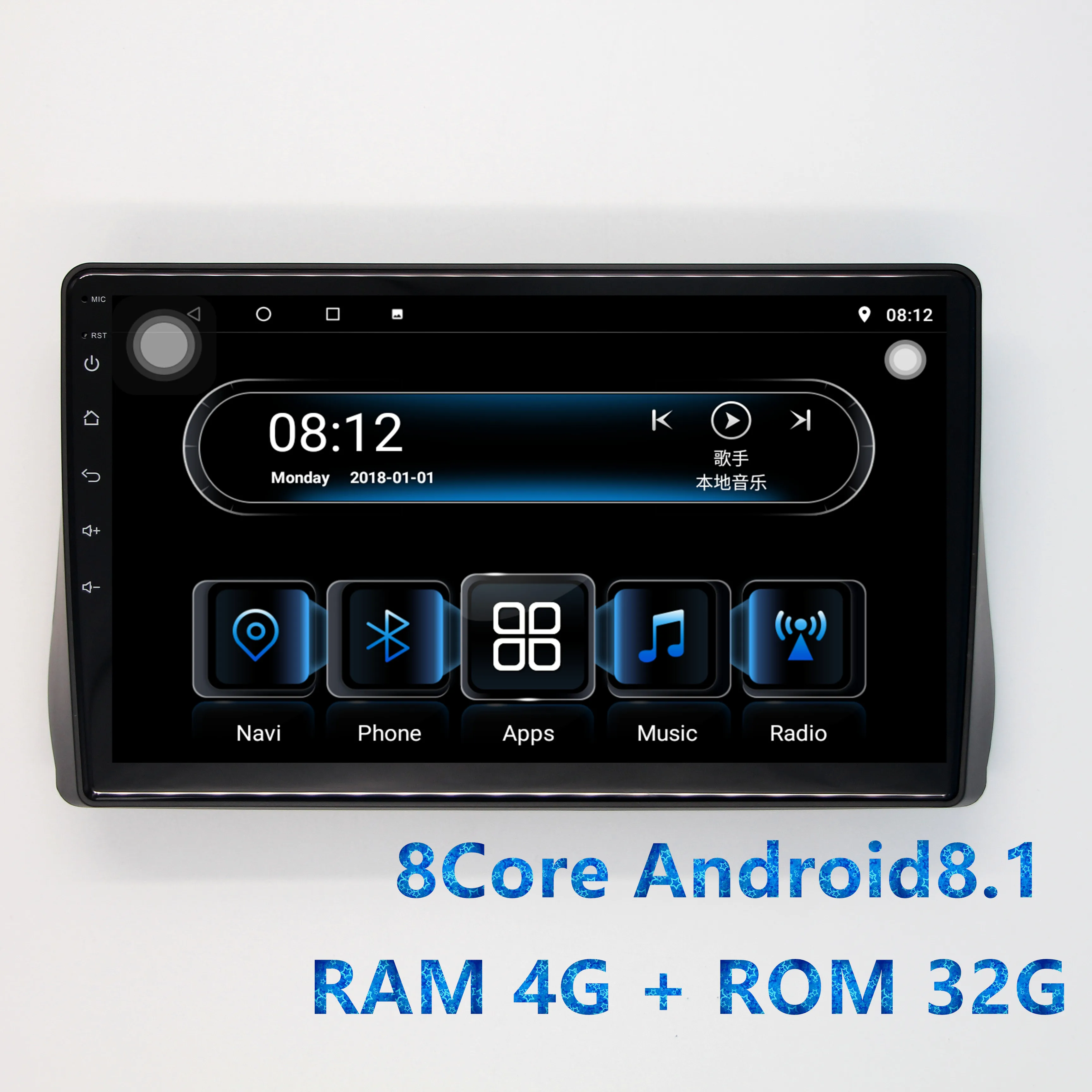 

1din Android8.1 car radio 8 core RAM4G+ROM32G car Multimedia Player for Toyota wish with stereo FM gps navi wifi