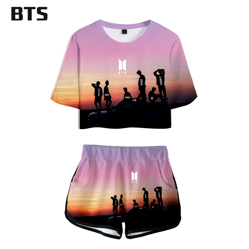 

Hot Sale Kpop Crop Top Women Love Yourself Tear Summer Tops Shorts And T-shirt Women Clothes 2018 Print Plus Size Q0332-Q336