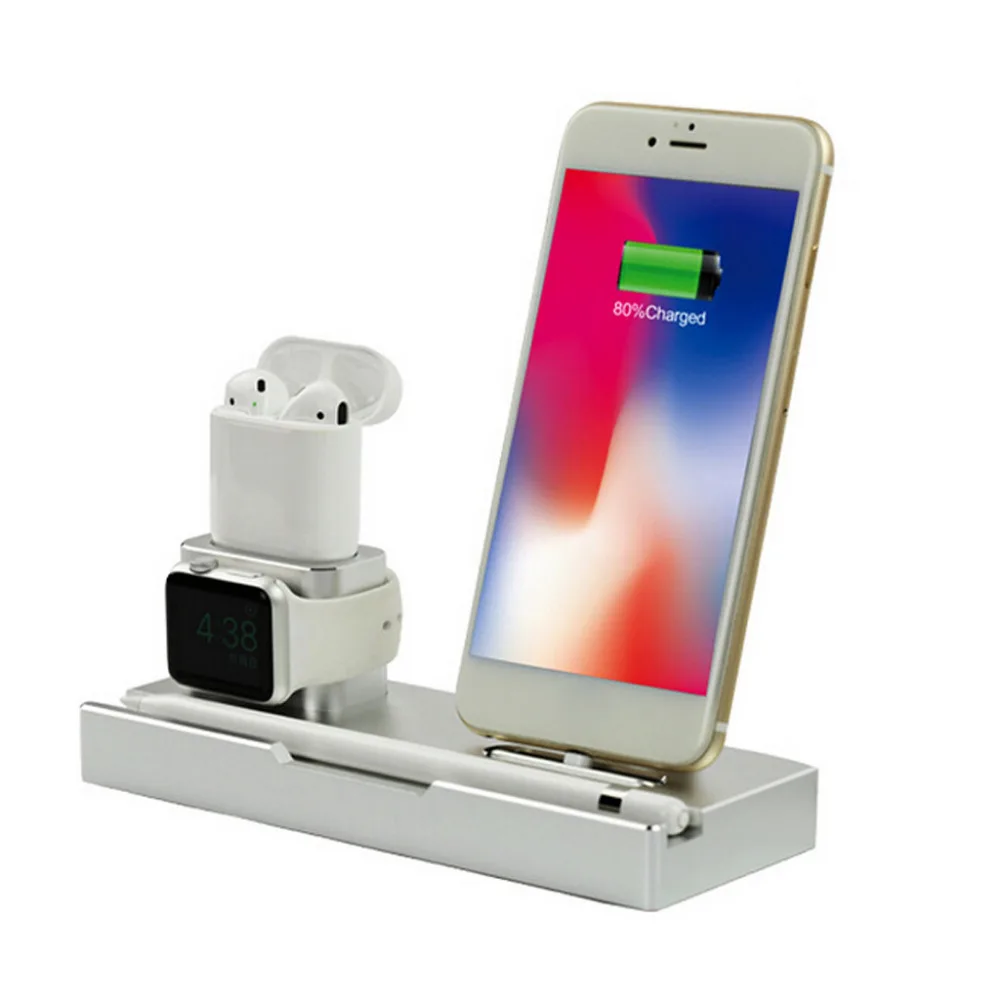 6In 1 Premium Aluminum Alloy Charger Dock Station Holder ForiPhone