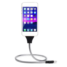 Flexible Metal Gooseneck Desktop Car Mobile Cell Phone Holder for your Phone Tablet Charging Stand For iphone Android Type-c