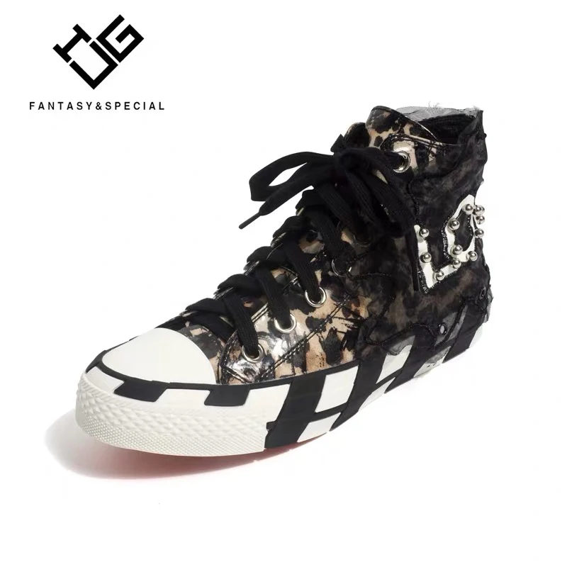 

IGU Flat Shoes Women Black Casual Shoes Flat 2019 Spring Harajuku Punk Shoe Platform For Girls High Top Slip Ons Mocasines Mujer