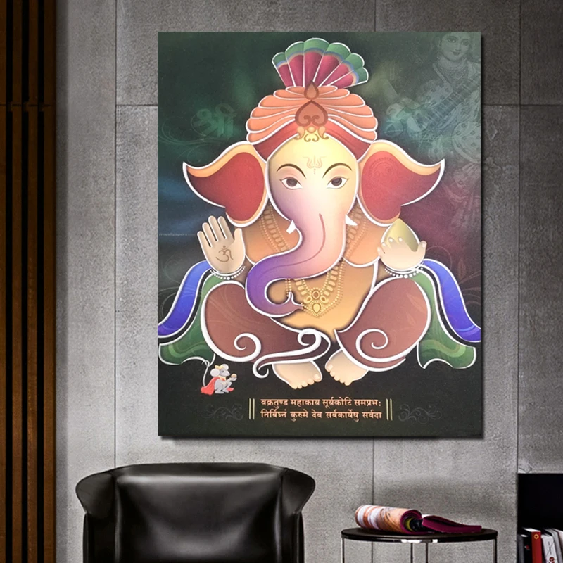 

Animated Ganesh Chaturthi Wall Art Canvas Painting Poster Prints Modern Painting Wall Picture For Living Room Home Decor Artwork
