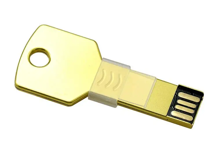 Мини-накопитель металлический алюминиевый ключ форма USB флэш-накопитель 8 ГБ 16 ГБ 32 ГБ 64 Гб USB карта памяти 128 ГБ Флешка флеш-накопитель - Цвет: gold