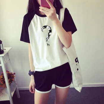 

XXXTENTACION two piece set Women t shirt New design Oversize Navel short sleeve and KPOP Short Pants O-neck Summer Set