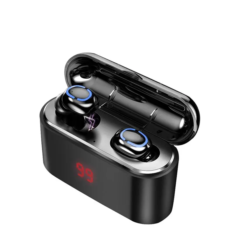 G02 TWS 5.0 Bluetooth Earphone Wireless Earphones IPX7 Waterproof Earphones 3300mAh LED Smart Power Bank Phone Holder