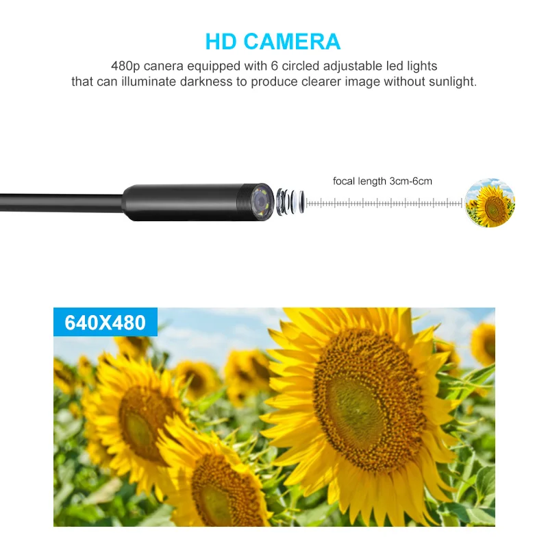 USB эндоскоп камера 7 мм объектив Мини камера водонепроницаемый IP67 осмотр бороскоп камера 2 м/5 м/7 м/10 м/15 м/20 м/25 м змея камера