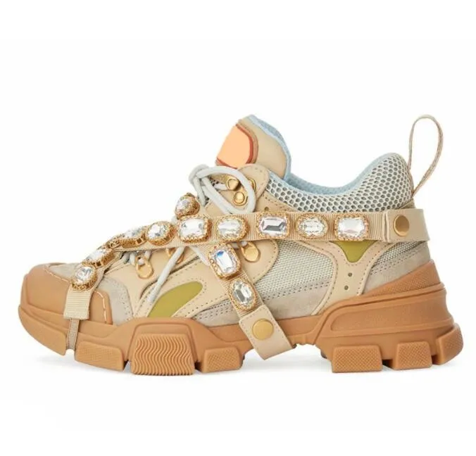 Популярные модные дизайнерские Лоскутные мужские повседневные туфли с кристаллами мужские разноцветные кроссовки на толстой плоской подошве со шнуровкой - Цвет: as pic