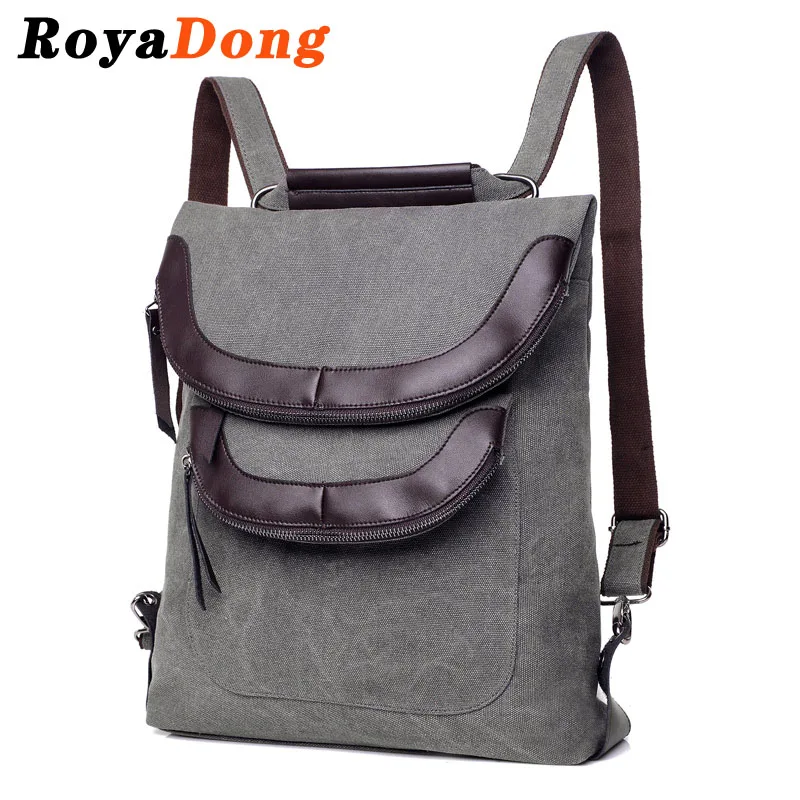 

RoyaDong 2017 Canvas Backpack Women Vintage Preppy Leather Decoration Bag For Teenage Girls