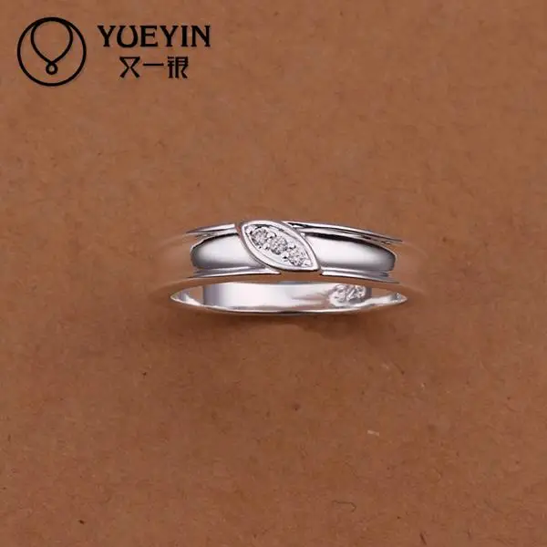 

Simple small rings Wholesale silver plated rings for women wedding party fashion jewelry Inlaid Crystal Inlaid stone