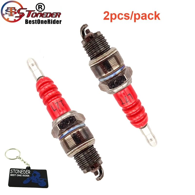 STONEDER 2pcs Pocket Bike L7T Ignition Spark Plug For 2 Stroke 47cc 49cc Engine Minimoto Goped Scooter Mini Dirt ATV Quad | Автомобили и