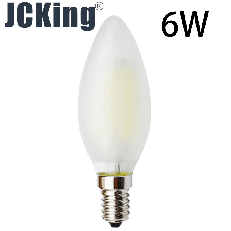 Jcking(комплект из 10 шт.) схема соединений для настройки 220V 2 W/4 W/6 W E14 затемнения светодиодный лампы накаливания светодиодный матовый Свеча светильник лампочка, SES Свеча светильник лампочка