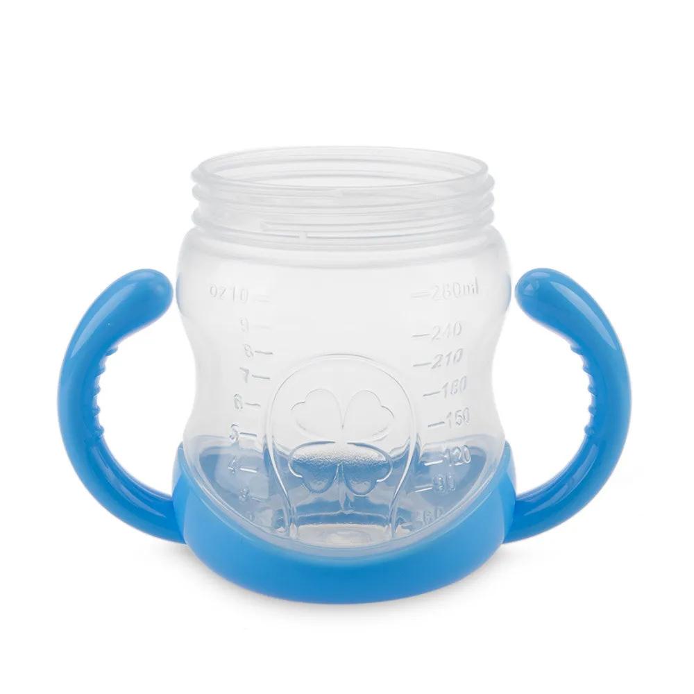 Best-Selling 1Pc New Double Handle Baby Trainer Cup Straw Type Cup Baby Kids Children Feeding Drinking Water Bottle Cup 280ml 03