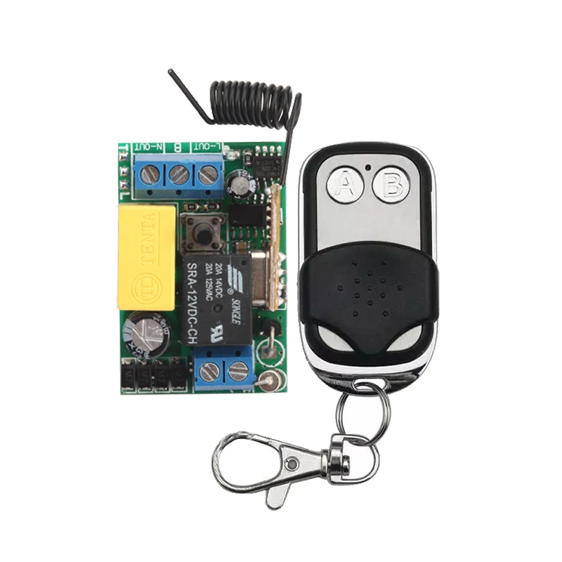 

Mini Receiver Transmitter 220V 1CH 10A Relay RF Wireless Remote Control Switch System For Light Lamp 315Mhz 433.92Mhz