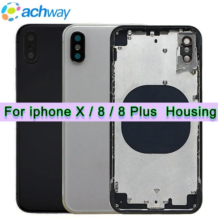 Для Apple iPhone 8 задняя крышка для X дверь чехол Plus стеклянная крышка|Корпусы и рамки
