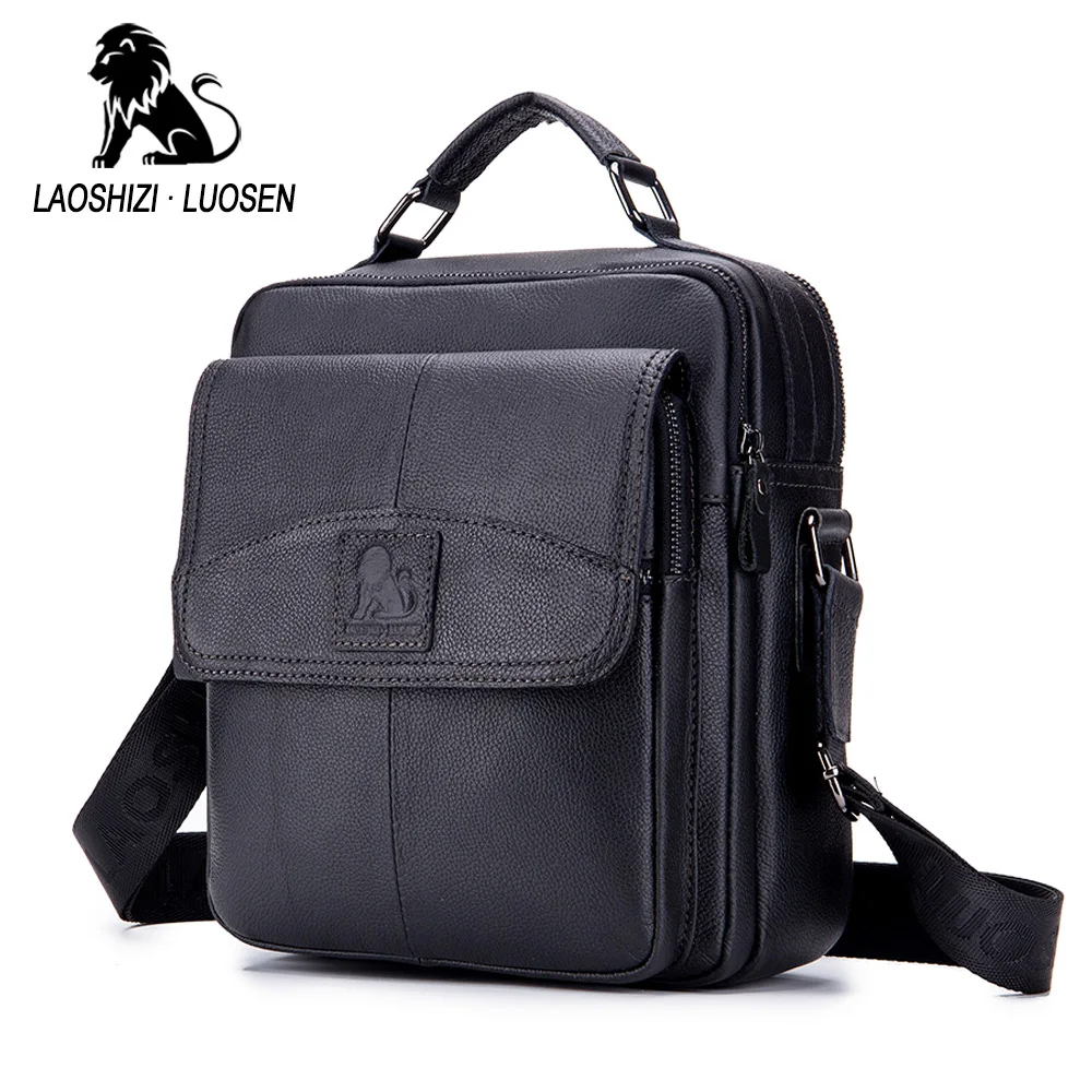 US $33.07 Vintage Mens Leather Bag Big Capacity Crossbody Bags For Men Messenger Bag Cow Leather Man Shoulder Bags Male Handbags