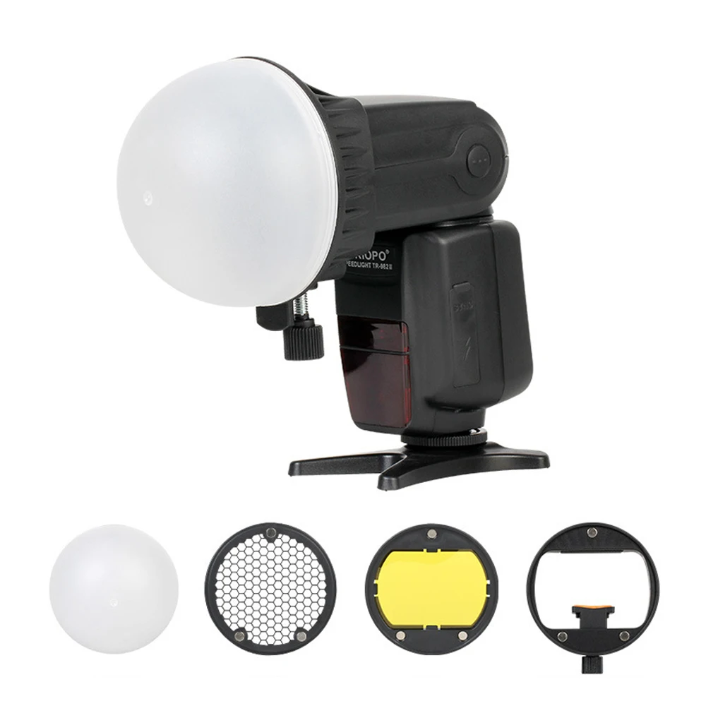 Yongnuo Speedlite Gel de Color con Kit de Adaptador de Montaje Universal para Godox Triopo MagDome Kit con difusor Sony Rejilla de Panal Canon Nikon
