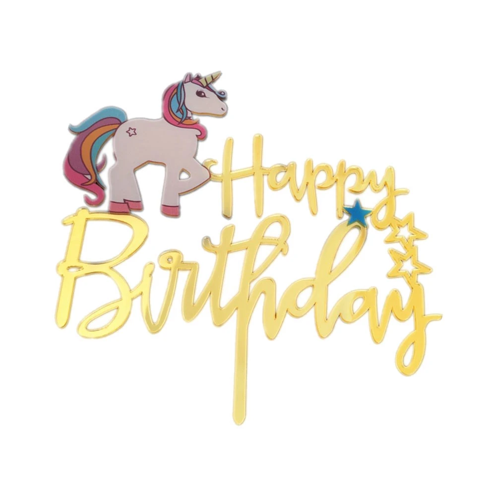 1pc Unicorn Cake Topper Cute Lovely Decorating Cupcake Toppers Dessert Fruit Decor Insert Card Birthday Party Favors | Дом и сад