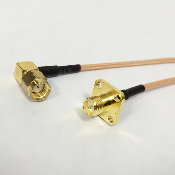 New  RP-SMA  Male  female pin Right  Angle  Switch RP  SMA  Female (male pin) 4-hole Panel  mount RG316 Cable  15CM 6