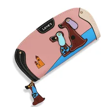 

Fashion Cartoon Dog Women's Wallet Cute Pink PU Leather Female Long Purse Christmas Present Mobile Phone Money Bag