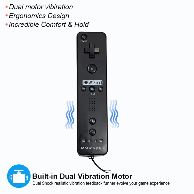 2 в 1 пульт дистанционного управления Nunchuk Combo Встроенный MOTION PLUS для kingd для wii контроллер с защитный силиконовый чехол