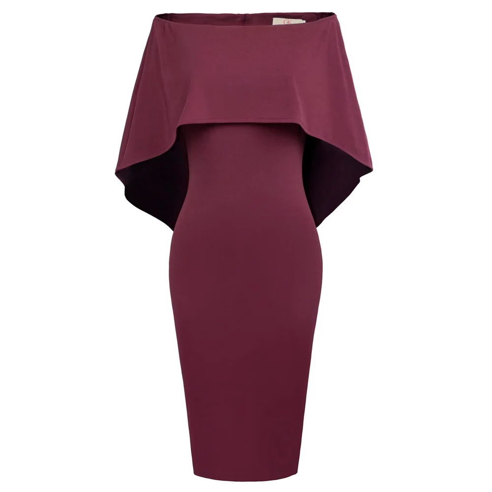 

Sexy Pencil Dress Womens Clothing 2018 Sleeveless Drape Decorated Women Off Shoulder Bodycon Dress Vestidos Ladies Dresses