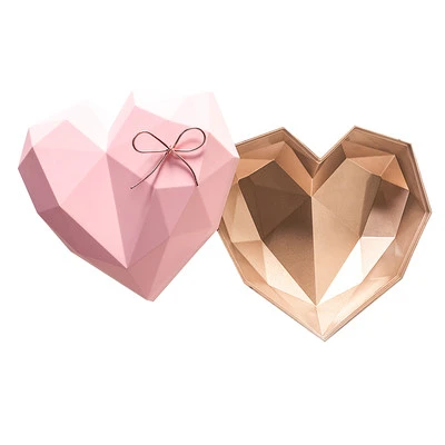 Инс стиль высокого класса подарок на день рождения алмаз в форме сердца цветок коробка розовое золото цвет внутренний цветок упаковочная коробка - Цвет: pink