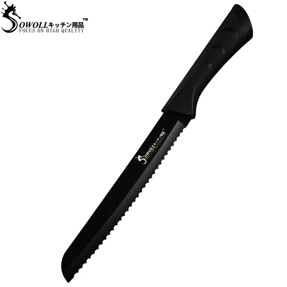 SOWOLL Star Shape Black Handle Stainless Steel Knife Handmade 8
