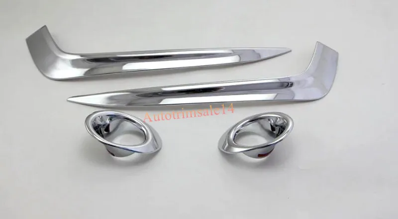 

4pcs Chrome Front Fog Light Eyelid+ Round Cover Trim For Honda Civic 10th Gen 2016 2017