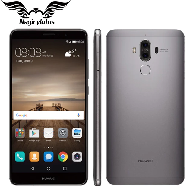 Оригинал huawei mate 9 mate9 4 г lte окта основные 4 ГБ ram 32 ГБ rom 5.9 "HD Android 7.0 Отпечатков Пальцев ID 20MP + 12MP Камеры Мобильного Телефона