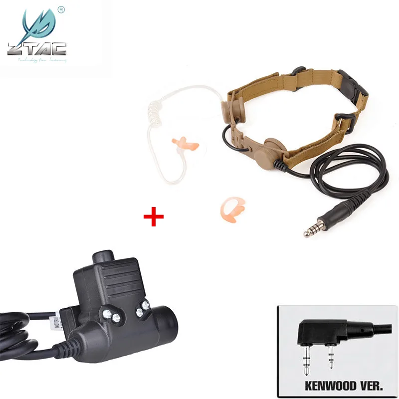Fone de Ouvido Garganta Tático Microfone Militar Caça Guarda-costas Sniper Mic Tubo Airsoft Fones Softair Z033 z 18 Fones de Ouvido tático & Acessórios