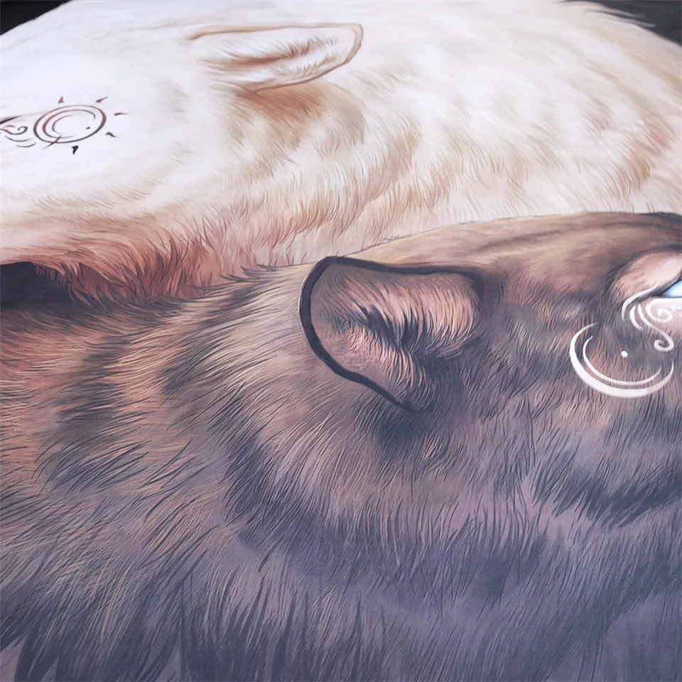 Yin and Yang волки от JoJosArt гобелен черно белая настенная подвесная простыня с