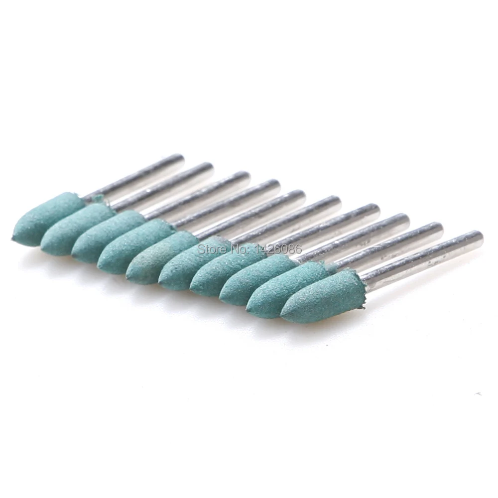 Polishing Mounted Points 100 pcs 1/8" Shank 10mm Bullet Rubber
